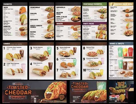 Taco bell dinner menu - Find your nearby Taco Bell at 1508 W Adams Ave in Temple. We're serving all your favorite menu items, from classic tacos and burritos, to new favorites like the Crunchwrap Supreme and Cheesy Gordita Crunch. Order ahead online or on the mobile app for pick up at the restaurant or get it delivered.